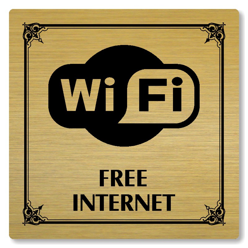 Free internet, 100x100mm, zlatá, Nebraska